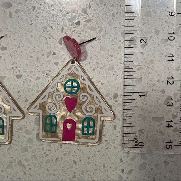 Christmas Ginger bread House Printed Earrings For Christmas - Picture 6 of 9